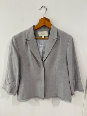 Light Gray Moiselle Short-Sleeve Women's Blazer Jacket